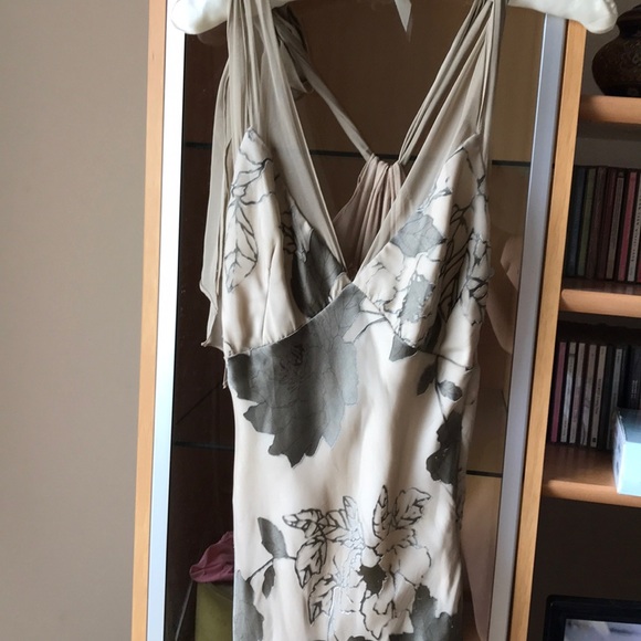 Linda Asaf silk/velvet embroidered cocktail dress4 - Picture 3 of 4